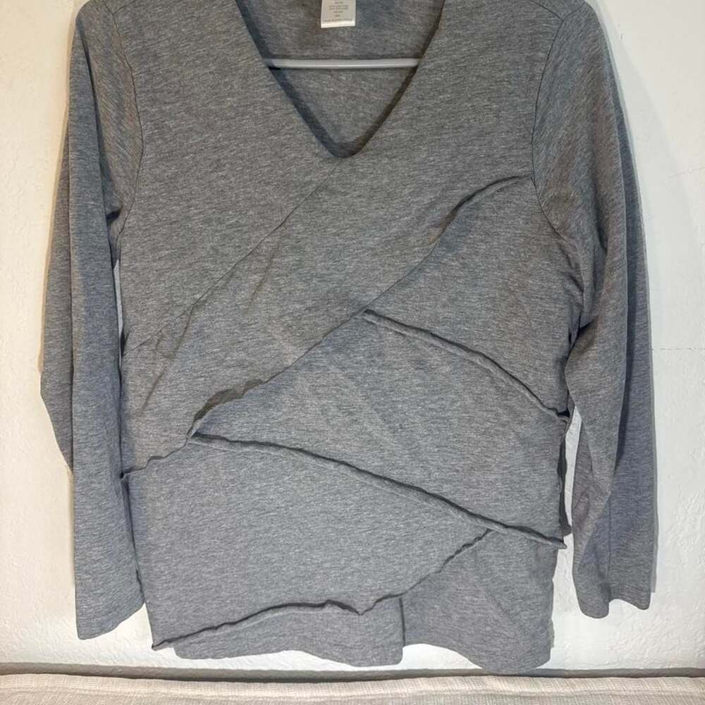 Anthony Richards Gray Asymmetrical Ruched Top Size SM